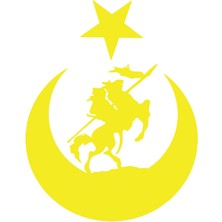 Akıncı ve Ay Yıldız Türk Bayrağı Araba Sticker 17X17 cm Sarı