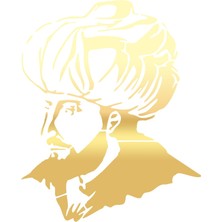 Fatih Sultan Mehmet Araba Sticker 17X17 cm Gold