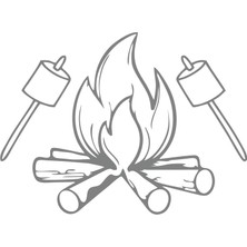 Kamp Ateşi Araba Sticker 17X17 cm Gri