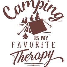 Camp Is My Favorite Therapy Araba Sticker 17X17 cm Kahverengi