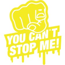 You Cant Stop Me Araba Sticker 17X17 cm Sarı