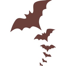 Uçan Yarasalar Araba Sticker 17X17 cm Kahverengi