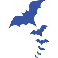 Uçan Yarasalar Araba Sticker 17X17 cm Mavi