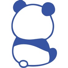 Küsmüş Panda Araba Sticker 17X17 cm Mavi