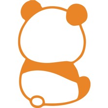 Küsmüş Panda Araba Sticker 17X17 cm Turuncu