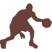 Basketbol Silüet Araba Sticker 17X17 cm Kahverengi