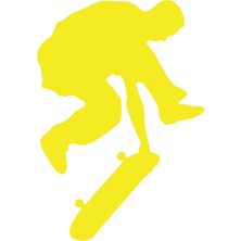 Kaykay Araba Sticker 17X17 cm Sarı