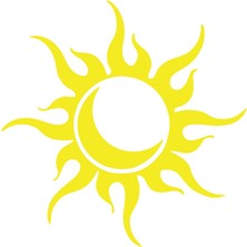 Güneş Ay Araba Sticker 17X17 cm Sarı