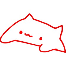 Sevimli Kedi Araba Sticker 17X17 cm Kırmızı