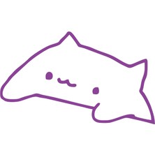 Sevimli Kedi Araba Sticker 17X17 cm Mor