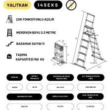 Telescopics 3.3m  Kevlar Yalıtkan/Yüksek Gerilime Dayanıklı Çok Fonksiyonlu Merdiven 20ACKV – 145EKS