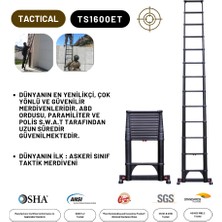 Telescopics 3.8m Taktik Amaçlı Tam Otomatik Teleskopik Merdiven (Yer tutamaklı) - TS1600ET