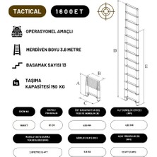 Telescopics 3.8m Taktik Amaçlı Tam Otomatik Teleskopik Merdiven - 1600ET