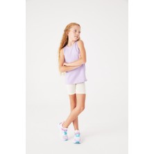 Almila Bisiklet Yaka Pamuklu Basic Çocuk Sıfır Kollu Üst 2009