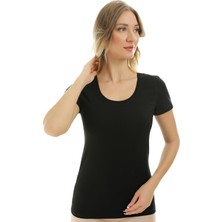 Almila Kısa Kollu U Yaka Slim Fit Kadın Body T-Shirt 2038