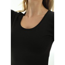 Almila Kısa Kollu U Yaka Slim Fit Kadın Body T-Shirt 2038