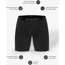 6'lı UZUN Likralı Erkek Boxer 1084 (Siyah Renk)