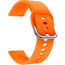 Kyver Huawei Watch Gt 4 / Gt 3 46MM ile Uyumlu 22MM Silikon Kordon (Turuncu)
