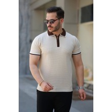 Defy Moda Erkek Renkli Yaka Kısa Kollu Tişört