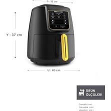 Karaca Air Pro Cook 3 in 1 XL Ev Yemeği, Közleme, Airfryer Black Gold 4L