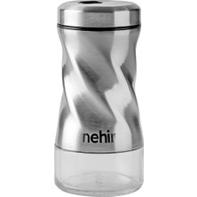 Nehir Burgulu Standlı 6 Parça Paslanmaz Çelik Baharatlık Seti