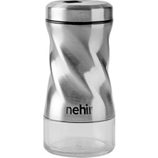 Nehir Burgulu Standlı 2 Parça Paslanmaz Çelik Baharatlık Seti