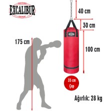 Excalibur Polystar 100 x 35 Boks Kum Torbası Kırmızı