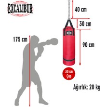 Excalibur Polystar 90 x 30 Boks Kum Torbası Kırmızı