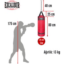 Excalibur Polystar 80 x 25 Boks Kum Torbası Kırmızı