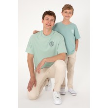 U.S. Polo Assn. Erkek Çocuk Su Yeşili Oversize Bisiklet Yaka Tişört 50298981-VR048