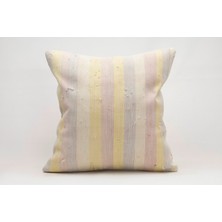 El Yapımı Kilimden Yapılmış Vintage Kırlent Kılıfı, Yün, 50X50 cm