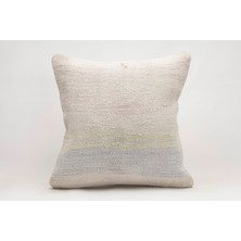 El Yapımı Kilimden Yapılmış Vintage Kırlent Kılıfı, Yün, 50X50 cm