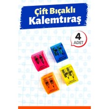 4 Adet Kalemtıraş Çiftli Kapaklı -T1414