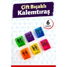 6 Adet Kalemtıraş Çiftli Kapaklı -T1415