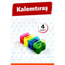 Öğrenci Kalemtıraşı Kapaklı Mini Hazneli 4 ADET-T1417