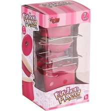 Aymir Ticaret ATF-683G-6 Raflı Pembe Emaye Tencere Tava Seti 7 Parça -Vardem