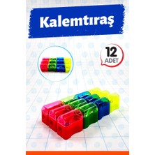 Öğrenci Kalemtıraşı Kapaklı Mini Hazneli 12 ADET-T1418