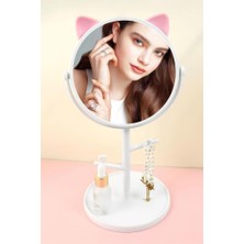 Ayarlanabilir Kedi Kulaklı ve Takı Askılı Makyaj Aynası