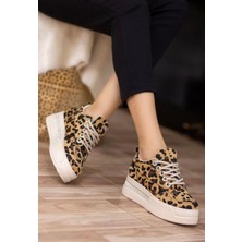 7erbilden Lulu Leopar Süet Bağcıklı Spor Ayakkabı