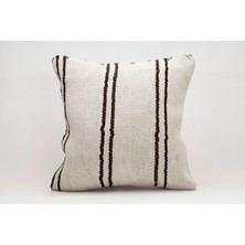 El Yapımı Kilimden Yapılmış Vintage Kırlent Kılıfı, Yün, 50X50 cm