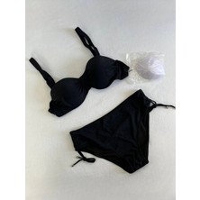 Kadın Siyah Taş Işlemeli Astarlı Bikini Takım HZL25S-LC3361