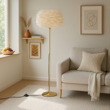 Homing Krem Tüylü Başlık Gold Lambader 242028