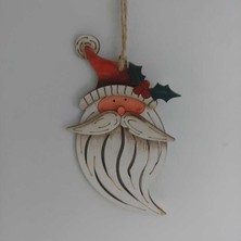 Noel Baba Santa Eski Dekor Ahşap Süs Asılı Ev Dekorasyon 1 Adet