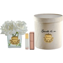 Guerlieandco. Beyaz 4 Gül Kare Cam Gold