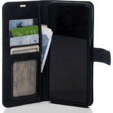 Lacivert General Mobile Gm 22 Hakiki Deri Cüzdan Kılıf Kapaklı Mıknatıslı Kartlık Bölmeli Cüzdanlı Stand Özellikli