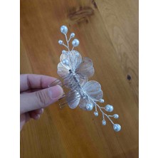 Incili Gelin Tokası, Çiçekli Gelin Aksesuarı, Tarak Toka, Boncuk Toka