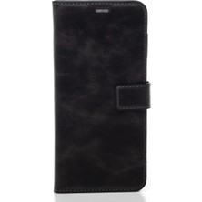 Siyah Samsung Galaxy S24 Plus Hakiki Deri Cüzdan Kılıf Kapaklı Mıknatıslı Kartlık Bölmeli Cüzdanlı Stand Özellikli