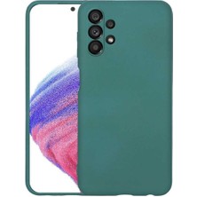Samsung A73 Uyumlu Kamera Korumalı Kadife Iç Yüzeyli (Şık Tasarım) Lansman Kapak Koyu Yeşil