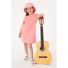 U.S. Polo Assn. Kız Çocuk Pembe Bisiklet Yaka Kısa Kol İnterlok Basic Örme Elbise 50306277-VR041