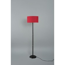 Vica Metal Lambader Siyah-Bordo (38X38X145 Cm)